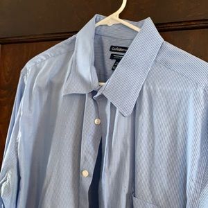 Blue button down dress shirt long sleeve
